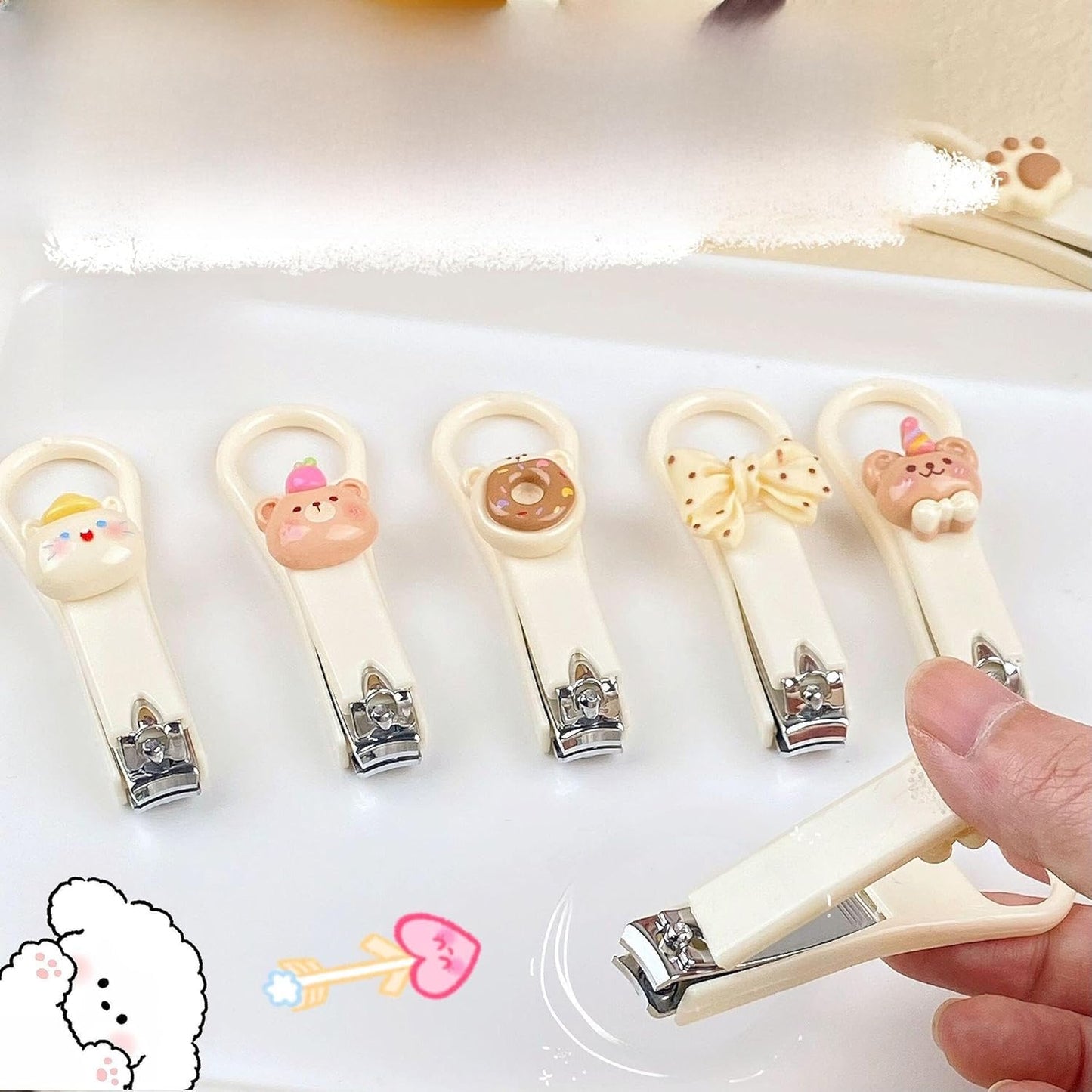 Cartoon Nail Clipper for Kids with Ring Grip (1 Pcs, Multicolor)