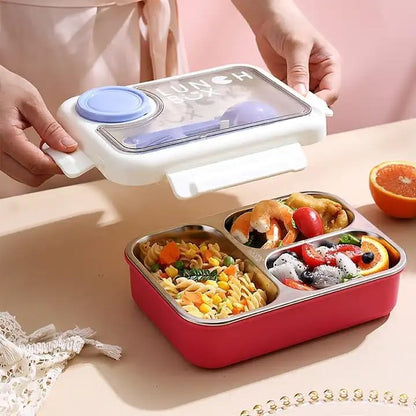 IQIX Stainless Steel Lunch Box (Individual Silicon Ring) 3 Compartments