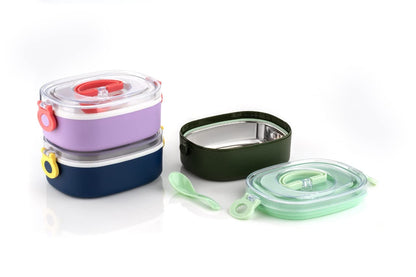 LAXSON 3 Compartment Stainless Steel Lunch Box No. 7059