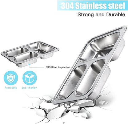 LAXSON 3 Compartment Stainless Steel Lunch Box No. 7059