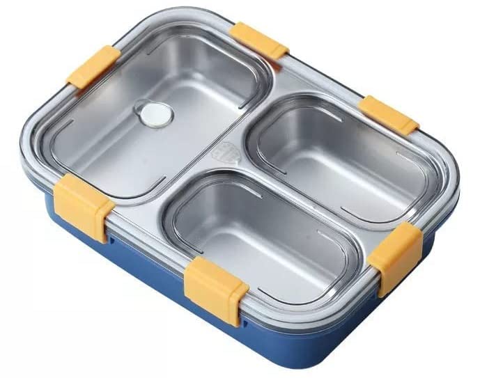 LAXSON 3 Compartment Stainless Steel Lunch Box No. 7059