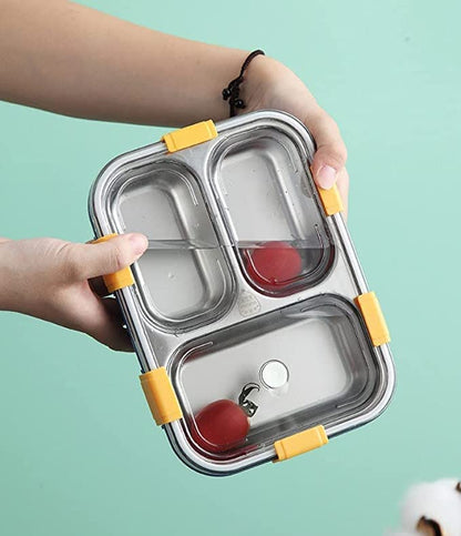 LAXSON 3 Compartment Stainless Steel Lunch Box No. 7059