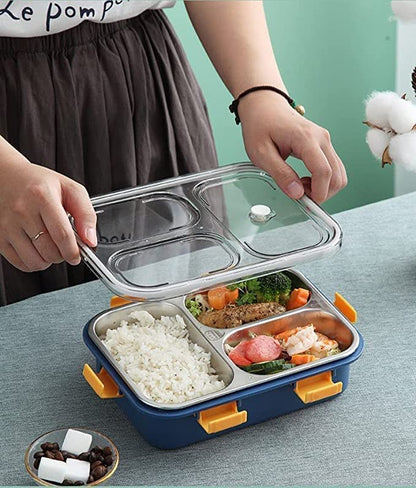 LAXSON 3 Compartment Stainless Steel Lunch Box No. 7059