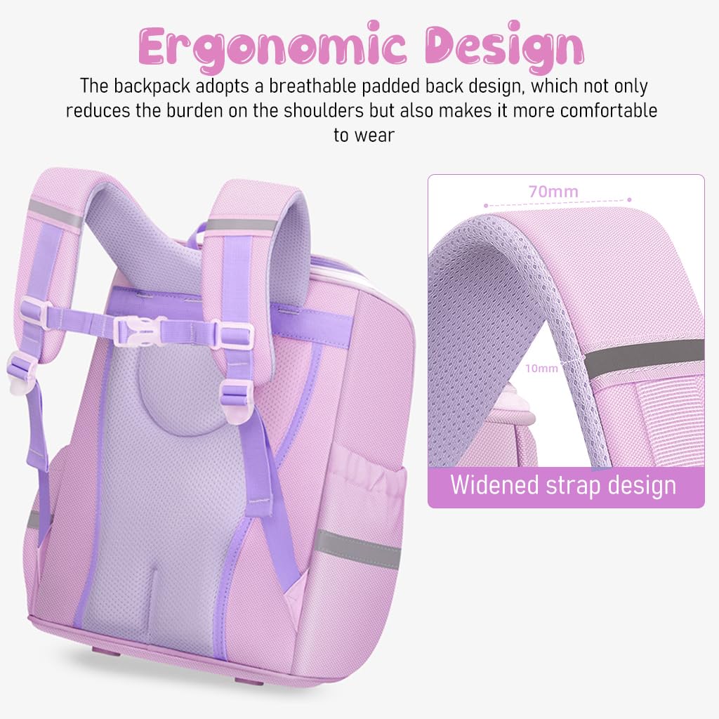 Unicorn Backpack for Kids Girls Stylish Durable Water-Resistant Backpack Shoulder School Bags for Girls Kids Birthday & Rakhi Gift - Purple