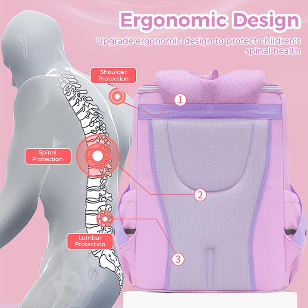 Unicorn Backpack for Kids Girls Stylish Durable Water-Resistant Backpack Shoulder School Bags for Girls Kids Birthday & Rakhi Gift - Purple