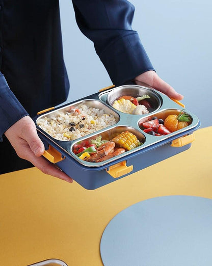 LAXSON 3 Compartment Stainless Steel Lunch Box No. 7059