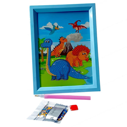 DIY Diamond Painting Kit for Kids, DIY Art Craft with Frame, 18.5 x 13.5 cm for Kids