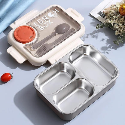IQIX Stainless Steel Lunch Box (Individual Silicon Ring) 3 Compartments