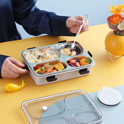 LAXSON 3 Compartment Stainless Steel Lunch Box No. 7059