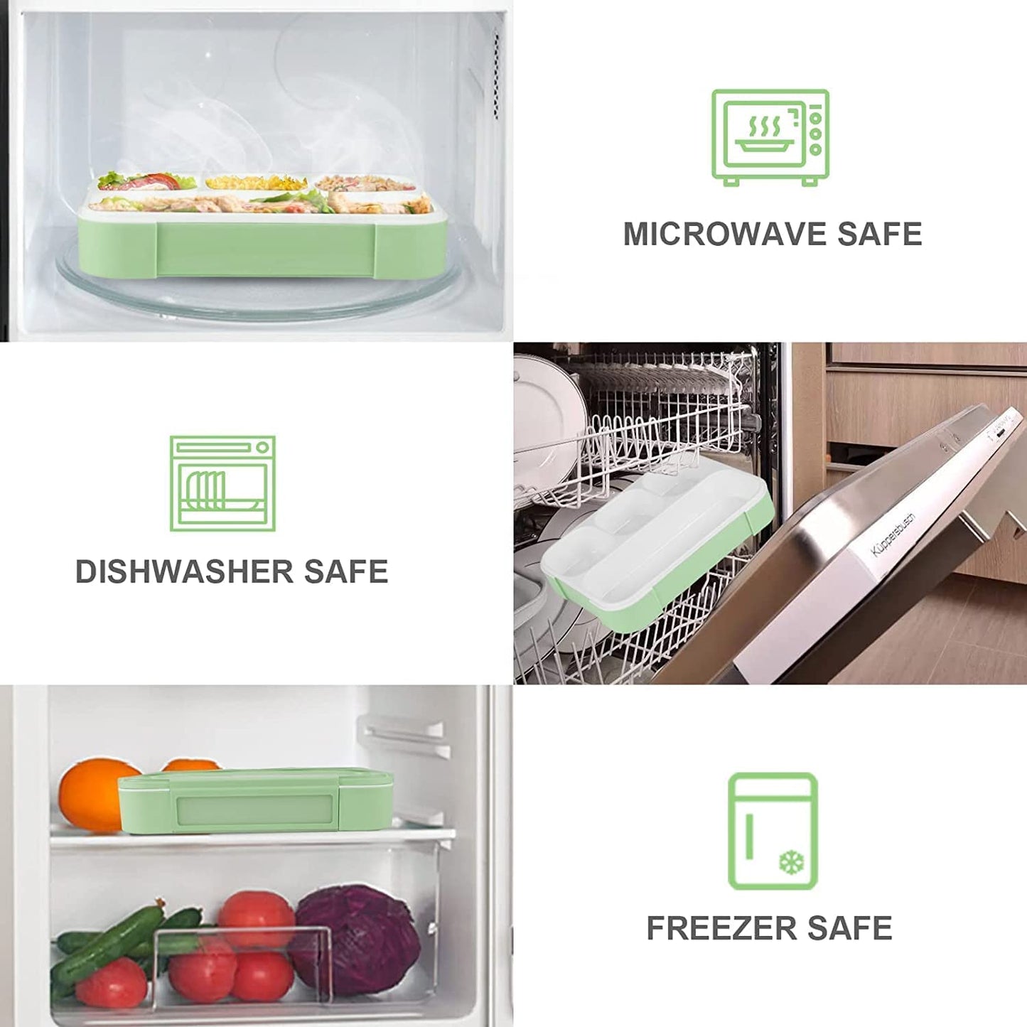 LAXSON 3 Compartment Stainless Steel Lunch Box No. 7059