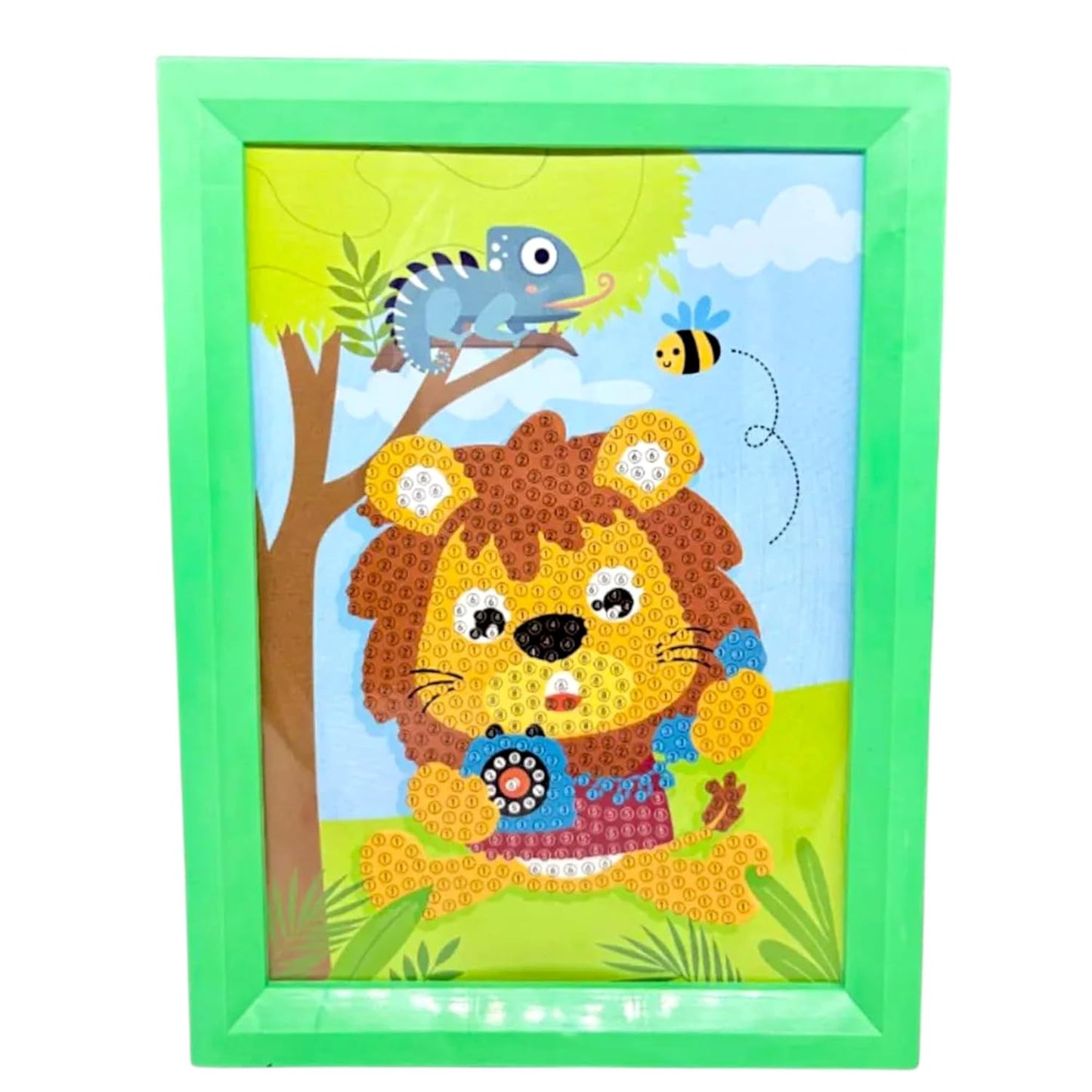 DIY Diamond Painting Kit for Kids, DIY Art Craft with Frame, 18.5 x 13.5 cm for Kids