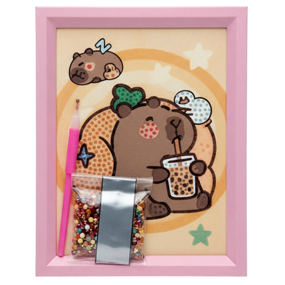 DIY Diamond Painting Kit for Kids, DIY Art Craft with Frame, 18.5 x 13.5 cm for Kids