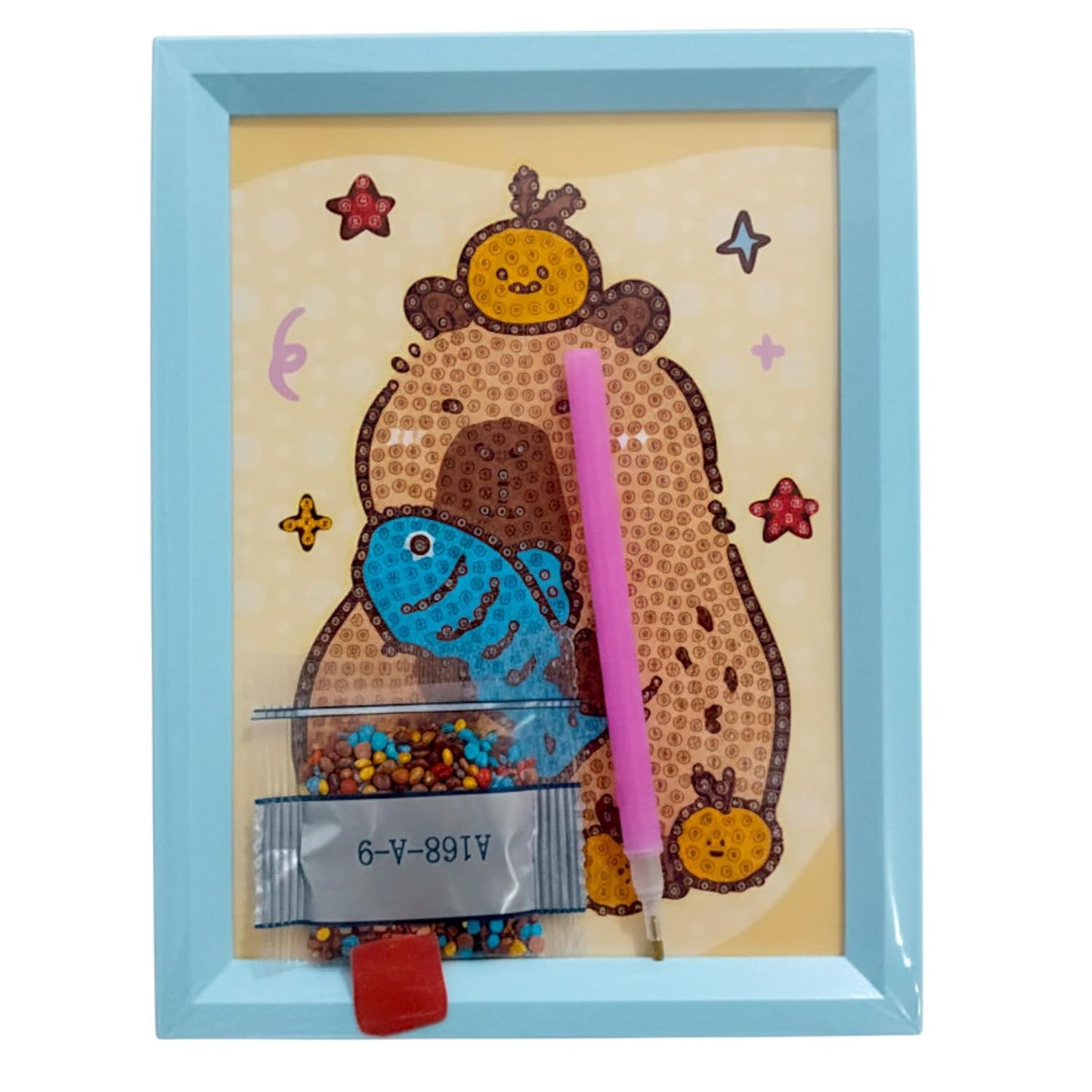 DIY Diamond Painting Kit for Kids, DIY Art Craft with Frame, 18.5 x 13.5 cm for Kids