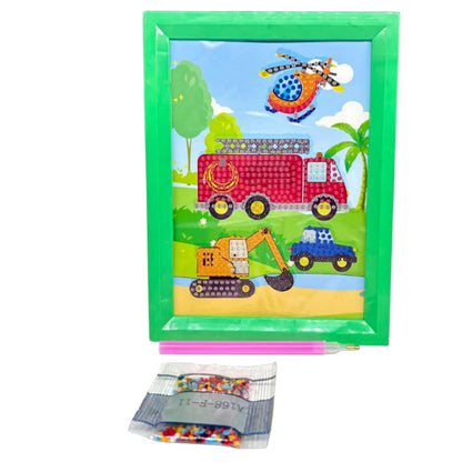 DIY Diamond Painting Kit for Kids, DIY Art Craft with Frame, 18.5 x 13.5 cm for Kids