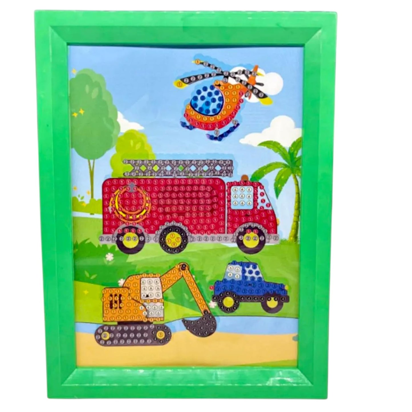 DIY Diamond Painting Kit for Kids, DIY Art Craft with Frame, 18.5 x 13.5 cm for Kids
