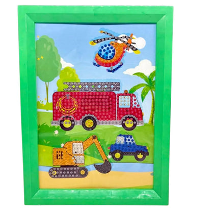 DIY Diamond Painting Kit for Kids, DIY Art Craft with Frame, 18.5 x 13.5 cm for Kids