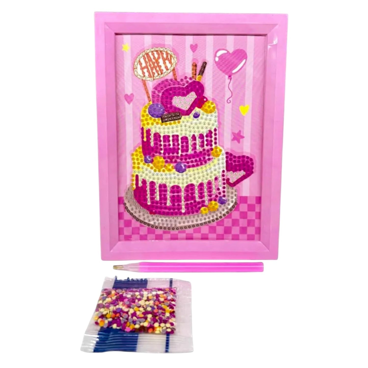 DIY Diamond Painting Kit for Kids, DIY Art Craft with Frame, 18.5 x 13.5 cm for Kids