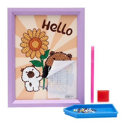 DIY Diamond Painting Kit for Kids, DIY Art Craft with Frame, 18.5 x 13.5 cm for Kids