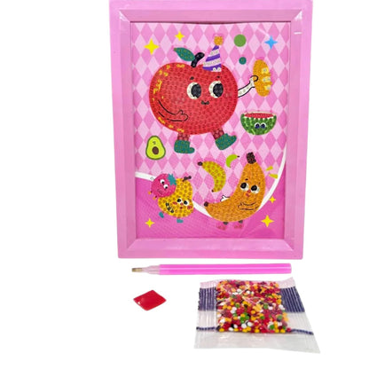 DIY Diamond Painting Kit for Kids, DIY Art Craft with Frame, 18.5 x 13.5 cm for Kids