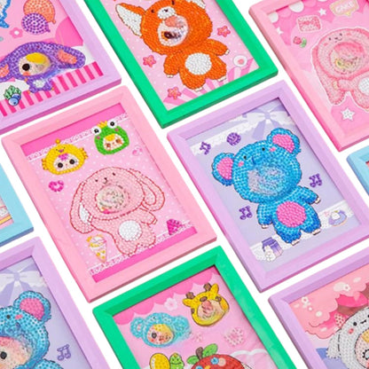 DIY Diamond Painting Kit for Kids, DIY Art Craft with Frame, 18.5 x 13.5 cm for Kids