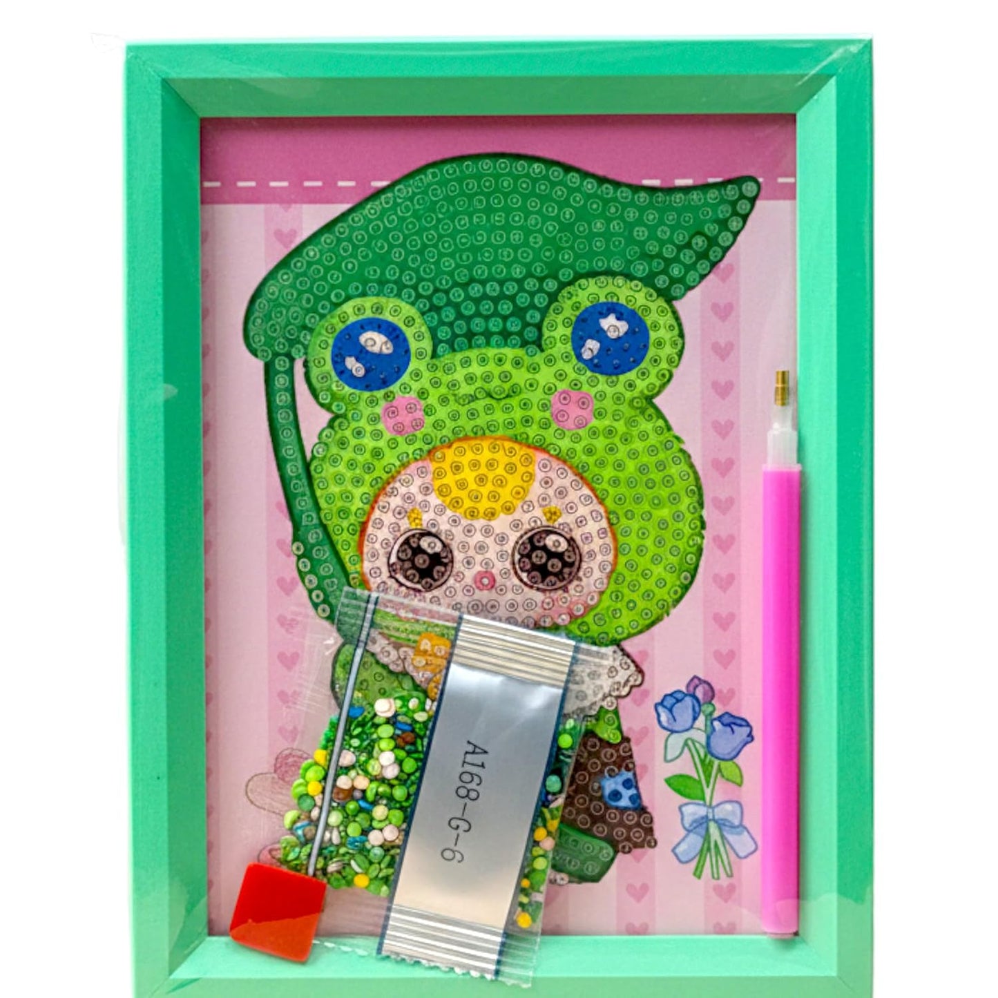 DIY Diamond Painting Kit for Kids, DIY Art Craft with Frame, 18.5 x 13.5 cm for Kids