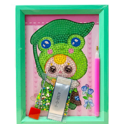 DIY Diamond Painting Kit for Kids, DIY Art Craft with Frame, 18.5 x 13.5 cm for Kids