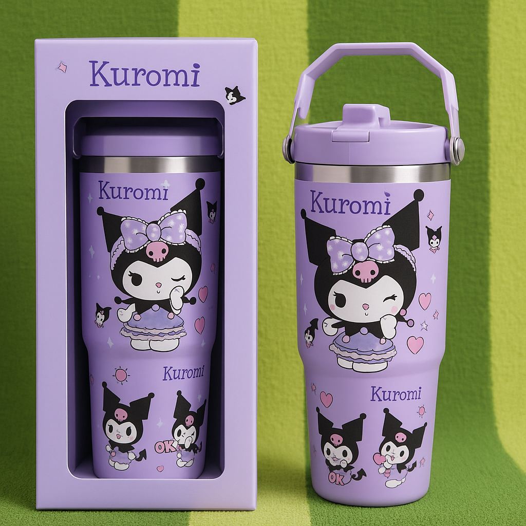 Kuromi Premium Stainless Steel Thermos Tumbler – 900ml